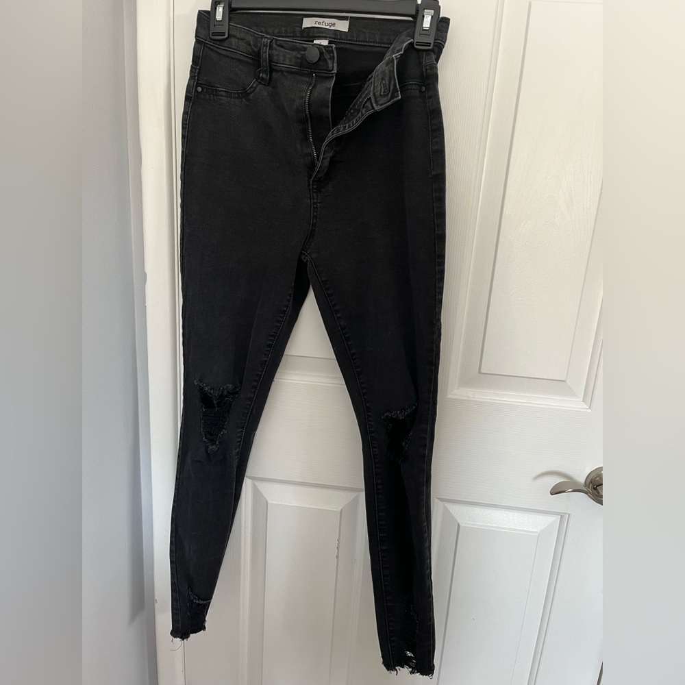 Black Refuge ripped skinny jeans